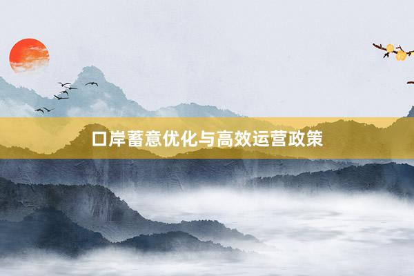 口岸蓄意优化与高效运营政策
